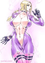 athletic athletic_female big_breasts breasts bursting_breasts busty cleavage deep_cleavage female female_focus female_only hourglass_figure large_breasts namco nina_williams no_eyewear overflowing_breasts pose posing solo tagme tekken wide_hips yuri-ai