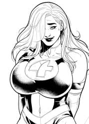 1girls alternate_version_available boob_window breasts_bigger_than_head cleavage fantastic_four female female_only freeglass huge_breasts human human_only invisible_woman leotard light-skinned_female light_skin line_art marvel marvel_comics mature mature_female midriff solo sue_storm sue_storm_90s_costume superheroine thighhighs voluptuous voluptuous_female