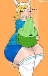 ... 1futa adventure_time backpack blonde_hair blue_clothing blue_shirt blue_skirt bottom_heavy bottomless_skirt bulge cartoon_network clothing eyebrows_visible_through_hair eyelashes_visible_through_hair eyes_closed fionna_the_human_girl futa_only futanari green_backpack huge_ass huge_cock hyper hyper_balls hyper_penis nervous penis_shaped_bulge precum sideebi solo solo_futa steam sweat sweaty sweaty_face thick_thighs tight_clothing veiny_balls