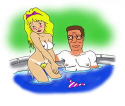 bow dennis_clark glasses hank_hill king_of_the_hill luanne_platter pubic_hair swimsuit tagme tanline unshaved_pussy