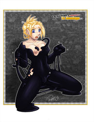 1girls ackanime areolae blonde_hair blue_eyes bondage breasts drawn_to_bondage eddie_brock female female_only goo light-skinned_female light_skin marvel nipples rule_63 she-venom spider-man_(series) straight_hair symbiote venom_(marvel)