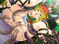 1girls anus artist_request ass blonde_hair blue_eyes blush breasts censored clothing cum cum_in_pussy cum_inside female legend_of_valkyrie long_hair mosaic_censoring namco nipples open_mouth penetration pussy rape restrained skirt skirt_lift spread_legs tentacle vaginal_penetration valkyrie_(lov)