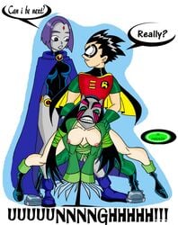 cheshire dc dc_comics dick_grayson female human jade_nguyen m_marker male rachel_roth raven_(dc) robin_(dc) robin_(dick_grayson) straight straight_hair teen_titans