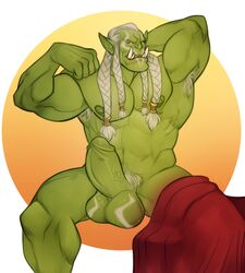 1boy abs absurd_res balls bara big_arms big_ass big_balls big_butt big_legs big_pecs big_penis blizzard_entertainment erection genitals green_penis green_skin hair hi_res humanoid humanoid_genitalia humanoid_penis humanoid_pointy_ears leelikessmut male male_only nipples not_furry orc orc_humanoid penis solo uncensored uncircumcised uncut varok_saurfang veiny veiny_muscles veiny_penis video_games warcraft