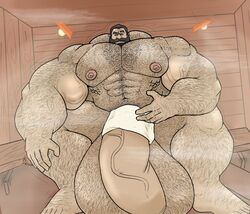 1boy abs arm_hair balls balls_hair bara beard biceps big_balls big_pecs big_penis big_testicles body_hair chest_hair daddy erect_nipples facial_hair giant hairy hairy_arms hairy_balls hairy_chest hairy_legs hairy_male happy_trail huge_pecs hyper hyper_balls hyper_genitalia hyper_muscles hyper_pecs hyper_penis hyper_testicles large_balls large_penis large_testicles leg_hair looking_at_viewer low_hanging_balls male male_focus male_nipples male_only male_pubic_hair masculine_male muscles muscular muscular_arms muscular_back muscular_legs muscular_male muscular_thighs nipples pecs penis pink_nipples pubes pubic_hair sauna solo_male testicles town veins veiny_muscles veiny_penis yaoi