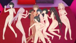 3d 8girls after_sex artist_request asahina_aoi cum_everywhere cum_on_body danganronpa female harem incest junko_enoshima kirigiri_kyouko koikatsu maizono_sayaka naegi_komaru naegi_makoto sleeping smooth_skin source_request