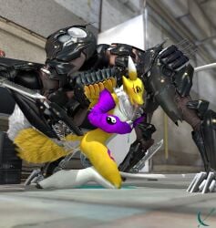 1boy 1male 2018 3_toes 3d 3d_(artwork) anthro bergothedragon biomechanical black_body blade_wolf blue_eyes canid canine canis clawed_feet cum cybernetics dated digimon facemask genital_fluids glistening glistening_body glowing_eyes hi_res knife konami licking licking_penis long_tail male/female metal_gear metal_gear_rising metal_gear_rising:_revengeance metal_gear_solid platinum_games quadruped renamon robot sharp_claws sharp_teeth tail teeth tongue_out unusual_cum vaginal_penetration vaginal_sex weapon weapons wolf