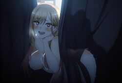 ai_generated behind_curtain blush bouncing_breasts cheating cuckolding curtains kitagawa_marin sex_from_behind silhouette silhouette_sex sono_bisque_doll_wa_koi_wo_suru yoyoyo_wife