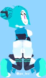 1girls anus blue-chan female low_poly no_outlines polez polygon pussy solo tagme