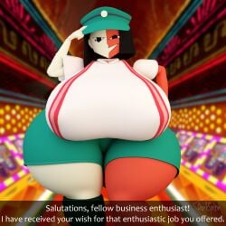 ass big_ass big_breasts big_thighs breasts_focus darkspite dat_ass dem_tits ena ena_(dream_bbq) ena_(series) female female_only hat huge_ass huge_breasts hyper hyper_ass hyper_breasts red_skin tagme thick_thighs two-tone_body two-tone_skin white_skin