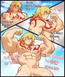 bodybuilder flexing high_resolution highres hyper_cock hyper_genitalia hyper_penis kingdom_velvet male male_only muscles muscular muscular_arms muscular_male nipples penis