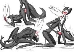 absurd_res ambiguous_fluids andromorph andromorph/male andromorph_on_top anthro blush bodily_fluids boopie cum cum_inside duo ejaculation from_behind_position genital_fluids grimmchild_(hollow_knight) half-closed_eyes hand_on_face hi_res hollow_knight_(franchise) intersex intersex/male intersex_on_top male narrowed_eyes on_top penetration sex stroking_penis stroking_tail tail team_cherry the_knight_(hollow_knight) vaginal_penetration