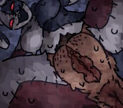 anus bodily_fluids breasts brown_anus buckteeth bunny_costume clothing costume dark_room female five_nights_at_freddy's freckled_vulva freckles genitals human imminent_facesitting looking_down low-angle_view mammal pubes red_eyes scaliescum scottgames smile smiling_at_viewer solo sweat sweaty_genitalia sweaty_vulva teeth thick_thighs torn_clothing vanny_(fnaf) vulva