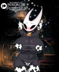 1girls 2_horns ai_assisted anthro anthro_only armpits armwear ass big_ass big_breasts big_thighs bikini blush breasts bug bug_girl cow_print cowbell dialogue enormous_breasts female gigantic_breasts hands_behind_head hollow_knight hollow_knight:_silksong hornet_(hollow_knight) huge_ass huge_breasts huge_thighs insect_girl insectoid legwear looking_at_viewer raydonxd text thick_thighs thighs