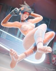 1girls 2026 3d 3d_(artwork) ;) areola areolae barefoot big_feet blender blizzard_entertainment bodysuit breasts breasts_out british british_female brown_hair feet female female_focus female_only hi_res high_quality high_resolution highres lena_oxton lewdrex light-skinned_female light_skin medium_breasts nipples one_eye_closed overwatch overwatch_2 pose posing presenting presenting_breasts showing_off smile smiling tracer tracer_(overwatch_2_suit) watermark wink winking winking_at_viewer
