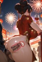 absurd_res ai_generated arcade18 big_ass big_breasts chinese_clothes chinese_dress chinese_new chinese_new_year cum cum_inside disguise dripping fireworks girl hi_res hidden_sex lillylu lillyverse new_year oc original original_character perfect_body riding seaart.ai shiny_skin stable_diffusion standing_sex sweat thick_ass uterus voluptuous_female wine_glass x-ray