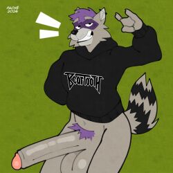 1other 2026 anthro beartooth commission commissioner_upload daryl_(cringebird) devil_horns_(gesture) dick earring earrings erect_hyper_penis erect_penis erection furry highlights_(coloring) hoodie hoodie_only humanoid_penis hyper hyper_penis looking_at_viewer nonbinary nonbinary_(lore) penis piercing piercings pubes pubic_hair raccoon seductive seductive_eyes seductive_look seductive_pose seductive_smile tadaoardo tagme