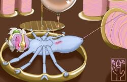 2025 aphrodisiac aphrodisiac_liquid arachne arachne_(hades) arachnid arthropod arthropod_webbing ball_gag blush bodily_fluids bondage bound clitoris container crying digital_drawing_(artwork) digital_media_(artwork) drooling droplets ejaculation european_mythology female feral forced forced_orgasm gag gagged gagged_drooling genital_fluids genitals greek_mythology hades_2 hades_2_(game) hair harvesting hi_res legs_tied metal_bondage multi_arm multi_eye multi_limb mythological_creature mythology orgasm pricklypastor_(artist) restraints ring saliva signature silk solo spider spool spread_arms spread_legs spreading tears vaginal_fluids vaginal_squirting vulva