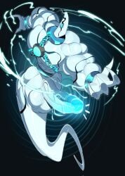 bara ben_10 ben_10_omniverse big_balls big_penis blue_eyes cartoon_network chains dymitr3 ghost ghostfreak huge_balls huge_cock muscular muscular_male shackles single_eye white_body