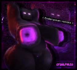absurd_res areola belly big_areola big_breasts big_nipples black_body breasts dark_body enderman enderwoman female genitals hand_behind_head hi_res huge_areola huge_breasts huge_nipples humanoid inverted_nipples looking_away lovely_(piskelpaxels) microsoft minecraft mojang nipples piskelpaxels piskelpaxels_ puffy_nipples purple_nipples purple_vulva slightly_chubby solo square_(anatomy) square_breasts text thick_thighs vulva watermark xbox_game_studios