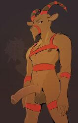 2026 anthro anthro_on_anthro artist_name athletic athletic_anthro athletic_male balls big_penis bodily_fluids bovid caprine colored dated digital_drawing_(artwork) digital_media_(artwork) duo english_text gavle_goat genitals goat hi_res humanoid_genitalia humanoid_penis male mammal milo_(twang) nude pecs penis shaded signature simple_background tail text twang