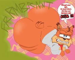 1boy 4_fingers all_fours angry anthro ass ass_up background big_ass big_thighs blue_eyes bobcat bubble_ass bubble_butt bubsy_(series) bubsy_bobcat butt chest_fur clothed clothing coat domestic_cat fanart fangs fart fart_cloud fart_fetish farting feline fingers fur gassy head_tuft huge_ass huge_butt hyper hyper_ass hyper_butt looking_up male male_only mammal multicolored_body multicolored_fur nabb-kun necktie orange_fur simple_background smelly smelly_ass solo solo_focus speech_bubble swearing symbol tail teeth teeth_showing text text_bubble thighs tuft