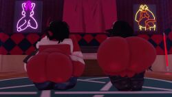 2boys 3d ass balls ballsack big_ass big_butt big_thighs black_hair boy boys cap demon gay gay_male hat horn horns huge_ass hyper hyper_ass hyper_butt imp long_hair m_bleeky male male_only malvex_saari pants pants_down red_skin roblox roblox_studio robloxian rodney_vince showing_ass showing_off tagme thick thick_ass thick_thighs topwear twerk twerking video wobble wobbling wobbling_ass