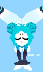 1girls blue-chan eyes_closed female low_poly lowpoly nipples no_outlines polez polygon polygonal solo tagme