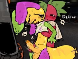 dandy's_world gay hand_under_shirt jerking_off_another looey_(dandy's_world) male male_only no-human no_human no_humans non-human non-human_only q3yup sprout_(dandy's_world) tagme