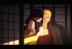 1boy 1girls accurate_art_style affair after_sex against_wall ai_generated begging begging_for_more big_breasts blonde_hair blush boruto:_naruto_next_generations breasts brother_in_law_and_sister_in_law brown_hair cape cheating cheating_husband cuddling curvaceous dark_room horny horny_female hyuuga_hanabi indoors kimono long_hair lovers naruto naruto_(series) ntr plum_ai romantic romantic_sex short_hair uzumaki_naruto very_long_hair wanting_more