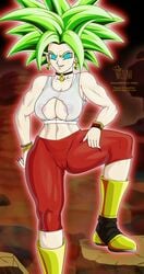 1girls aggressive areolae aura blue_eyes boots breasts cameltoe clothed clothed_female clothes clothing curvy desert dragon_ball dragon_ball_super earrings eyelashes female female_focus female_only female_saiyan fusion green_hair hip_focus hips kefla legendary_super_saiyan light-skinned_female light_skin long_hair long_nails looking_at_viewer muscular muscular_female necklace no_eyewear potara_earrings purple_nails pussy saiyan shiny shiny_clothes shiny_hair skin_tight smile smirk solo solo_female solo_focus spiky_hair suggestive_look super_saiyan super_saiyan_2 thick_legs thick_thighs thighs tight_clothing tight_pants tights torn_shirt watermark wet_shirt wetlaw wide_hips wristbands wristwatch