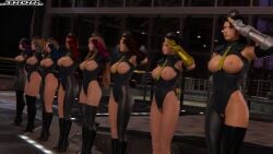 8girls anna_williams areolae armpit at_attention bangs black_hair blonde blonde_hair boobs braless breastless breastless_clothes breastless_clothing breastless_leotard breasts breasts_out brown_hair brunette character_request crotchless crotchless_clothes crotchless_clothing crotchless_leotard emilie_de_rochefort female_soldier functionally_nude functionally_nude_female hat high_heels kazama_asuka kazama_jun kazehiro kazuya_mishima lidia_sobieska line_up lineup ling_xiaoyu long_hair looking_at_viewer military_hat military_uniform multiple_girls necktie necktie_between_breasts nina_williams nipples no_bra no_panties pointless_clothing pussy red_hair redhead reina_mishima salute saluting short_hair soldier standing_at_attention tekken tekken_8 tekken_girls thigh_highs thighhighs tie tits tits_out uniform vagina