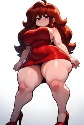 1girls ai_generated auburn_hair belly_bulge big_ass big_breasts big_butt brasil_louco bubble_ass bubble_butt female female_only friday_night_funkin full_body fully_clothed girlfriend_(friday_night_funkin) high_heels huge_breasts looking_at_viewer looking_down seducing seducing_viewer seductive seductive_look seductive_pose seductive_smile sexy sexy_body sexy_pose shortstack simple_background solo solo_female solo_focus tagme thick_calves thick_thighs tight_clothing tight_dress white_background