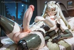 1futa 2026 ai_generated antennae_(anatomy) areolae balls black_sclera breasts carapace cock dyzertai futanari green_eyes green_hair huge_balls huge_cock huge_testicles indoors insect_girl insect_wings juniper_actias long_hair looking_at_viewer lying lying_on_back lying_on_bed medium_breasts moth_girl night pale_skin penis self_upload solo testicles white_hair