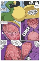 after_vore anthro ass belly big_belly big_breasts big_butt big_tail bodily_fluids breasts clothed clothing death digestion dragon duo fatal fatal_vore female genital_fluids gore green_body hair hi_res human killing long_hair male male/female mammal mythological_creature mythological_scalie mythology narration organs partially_clothed rumbling_stomach same_size_vore scalie shyguy9 snuff solo sophie_(shyguy9) stomach tail tall_female topwear vaginal_fluids vore x-ray_view