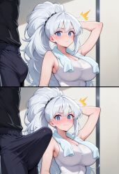 ai_assisted ai_generated gaby_(lucy_y_gaby) gaby_kittens gym gym_uniform huge_breasts meme t_survivor true_survivor_95745