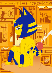 1boy 1girls 2021 animal_crossing ankha ankha_ride_(minus8) ass bgredrum cat_ears cat_tail catgirl feline female femdom nintendo penis tail tailjob thighs