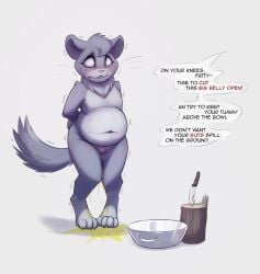 anthro belly blush bodily_fluids bound bowl buckteeth chinchilla chinchillid clitoral_hood container crying dialogue digital_media_(artwork) english_text execution fear_peeing fear_wetting feet female female_peeing fur genital_fluids genitals hair hands_behind_back hands_tied hands_tied_behind_back hi_res imminent_death imminent_gore imminent_snuff knife mammal navel nude overweight overweight_anthro overweight_female peeing rodent scared simple_background slowderpyguy speech_bubble standing tail tears teeth text toes urine urine_on_leg urine_pool vulva wetting