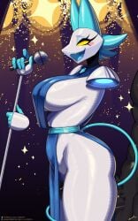 anthro ass breasts deltarune deltarune_chapter_2 dick dress fucking hi_res lyorenth-the-dragon muscles muscular muscular_male penis penis_in_anus penis_in_ass singing swatch_(deltarune) swatchling_(deltarune) tasque_manager_(deltarune)