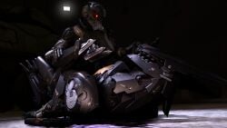 1boy 1male 3_toes biomechanical black_body blade_wolf canid canine canis clawed_feet cybernetics facemask glistening glistening_body haven_trooper knife konami long_tail male/female metal_gear metal_gear_rising metal_gear_rising:_revengeance metal_gear_solid muetank platinum_games quadruped robot sharp_claws sharp_teeth tail teeth weapon weapons wolf