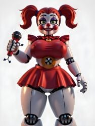 1girls ai_generated animatronic animatronic_female animatronic_girl baby_(fnafsl) big_ass big_breasts big_butt brasil_louco bubble_ass bubble_butt circus_baby circus_baby_(fnaf) creepy female female_only five_nights_at_freddy's five_nights_at_freddy's:_sister_location full_body fully_clothed huge_breasts looking_at_viewer seductive seductive_look seductive_smile simple_background solo solo_female solo_focus tagme white_background