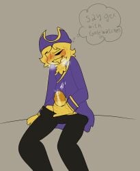 blush canelitabunny cum cumming cumming_while_masturbating dark_deception dark_deception:_chapter_2 deadly_decadence gold_watchers jerking jerking_off jerkingoff male_only masturbating masturbation self_upload toony toony_face