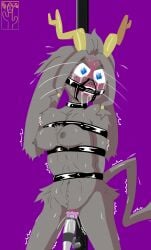 2025 anthro antlers arms_tied blush bodily_fluids bondage bound bovid breasts caprine crying digital_drawing_(artwork) digital_media_(artwork) drooling ejaculation female forced forced_orgasm fur gag gagged genital_fluids genitals goat grey_body grey_fur hair hands_behind_back hi_res horn jackalope lagomorph mammal nipples nude orgasm overstimulation pricklypastor_(artist) pseudoregalia restraints saliva sex_toy shaking shaking_head signature simple_background solo struggling sweat sybil_(pseudoregalia) tail tape tape_bondage tape_gag tears torture torture_device trembling vaginal_fluids vaginal_penetration vaginal_squirting vibrator vibrator_on_clitoris vibrator_on_pussy vulva wand_vibrator