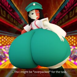 ass ass_focus big_ass big_breasts big_thighs darkspite dat_ass dem_tits ena ena_(dream_bbq) ena_(series) female female_only hat huge_ass huge_breasts hyper hyper_ass hyper_breasts looking_down red_skin squatting squatting_female tagme thick_thighs two-tone_body two-tone_skin white_skin