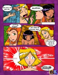 3girls alex_(totally_spies) clover_(totally_spies) comic drawn-sex.com english_text female female_only multiple_girls sam_(totally_spies) speech_bubble text totally_spies ujinko