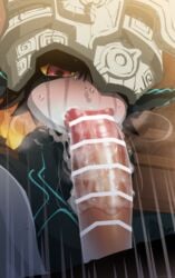 1boy 1girls absurdres breath censored colored_sclera colored_skin completely_nude cum_on_penis dark_skin fellatio female grey_skin headpiece highres imp_midna irrumatio male midna mizumizuni motion_lines multicolored multicolored_skin nude oral penis pointy_ears rape red_eyes reward_available snot straight tears the_legend_of_zelda the_legend_of_zelda:_twilight_princess twilight_princess two-tone_skin yellow_sclera