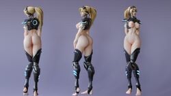 1girls 3d alternate_costume amelie_lacroix areolae arhoangel barefoot big_breasts blizzard_entertainment blonde_hair breasts feet female female_only functionally_nude high_resolution highres hourglass_figure long_hair nipples nova_(starcraft) nova_widowmaker overwatch ponytail pubes pussy shaved_pubes shaved_pussy starcraft starcraft_2 wide_hips widowmaker