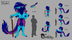 anthro balls big_balls big_breasts big_penis breasts digital_media_(artwork) dracokaito flat_colors fluffy futanari genitals gynomorph hairy hi_res huge_balls huge_breasts huge_cock humanoid intersex model_sheet muscular nude penis ranged_weapon rocket_launcher sergal warrior weapon