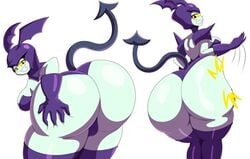 ass ass_dough ass_focus ass_grab ass_slap ass_visible_through_thighs batgal bent_over big_ass breasts dat_ass deep_skin female female_only grabbing_own_ass huge_ass looking_at_viewer looking_back mechspazer shantae shantae_and_the_seven_sirens sideboob smile smooth_skin solo tail