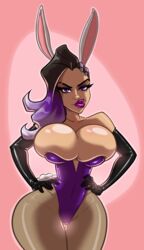 1girls bimbo blizzard_entertainment breasts bunny_ears bunny_girl bunnysuit dark_skin easter easter_bunny female female_only hourglass_figure huge_breasts huge_butt latina mole overwatch phazyn purple_eyes shaved_side side_shave sombra thick_ass thick_lips thick_thighs thighs thunder_thighs video_games